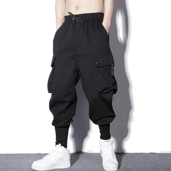 Vīrieši Funkcionālās Kravas Bikses Vaļīgas Harēma Bikses Hip Hop Gadījuma Potītes Garuma Bikses Streewear Lielizmēra Vīriešu Modes LGBT Apģērbi