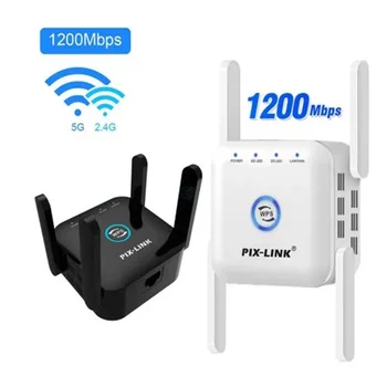 WiFi Repeater 5G wi-fi Pastiprinātājs 2.4 G 5Ghz Wi-Fi Extender 1200Mbps Piekļuves Punktu Tīkla Signāla lielos attālumos Extendor