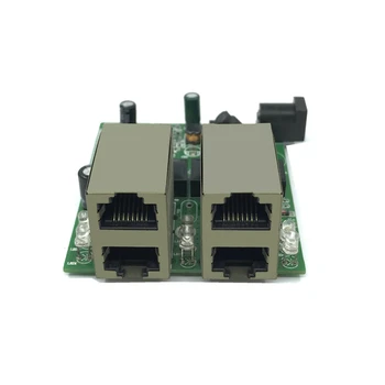 Ātra pārslēgšanās mini 4 port ethernet switch 10 / 100mbps rj45 tīkla slēdzi, rumbas moduļa pcb kuģa sistēmas integrācijas modulis