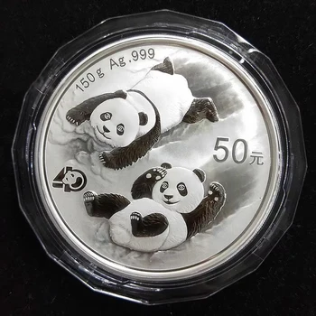 Ķīna, 2022. gadam Panda Sudraba Monētu, 150g Ag .999 Oriģinālu Monētu Kolekcijas, Ķīniešu Jaunais Gads/ChristmasGift Monētas