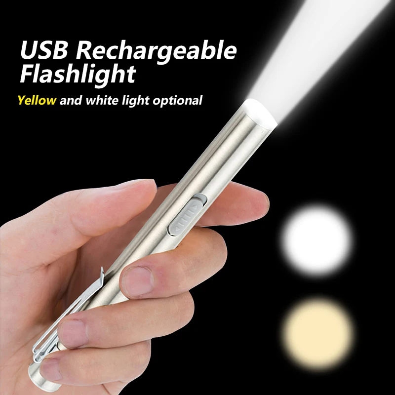 USB Uzlādējams kabatas Lukturītis Lukturītis Mini LED Kabatas Lukturis Medicīnas Tūrisma Velo Lukturi Nakts Apgaismojums